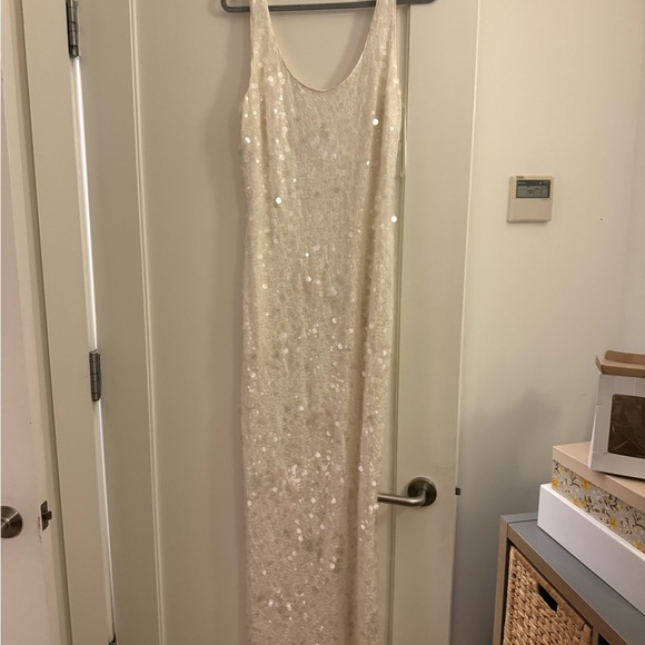 SIMKHAI Bex White Sequined Maxi Tank Dress - Picture 6 of 14